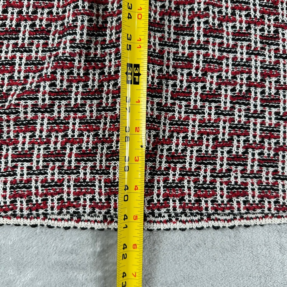 St. John Tweed Sheath Dress Women 10 Red Black White Knit Old Money Quiet Luxury - Picture 6 of 9